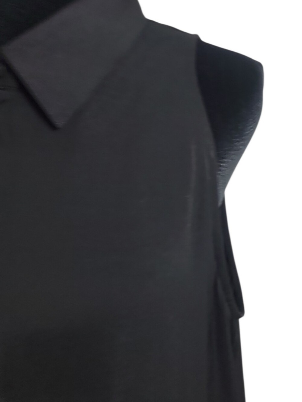 Banana Republic black sleeveless button down shirt women's size large collared - Picture 4 of 7